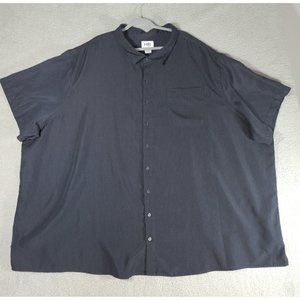 HB Harbor Bay Shirt Men’s 6XL Navy Blue Short Sleeve Geometrical Pattern Casual